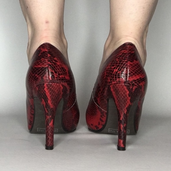 Red and Black Snakeskin Heels - Picture 8 of 10